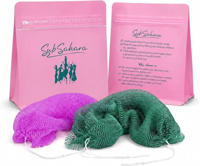 Main image of SubSahara African Net Sponge 2 Pack,45-Inch Body & Back Scrubber