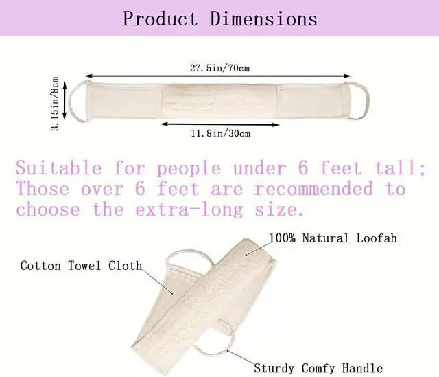 Alt view image 2 of 6 - Natural Loofah Back Scrubber, 27.5" Length, 1 Pack