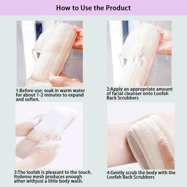Alt view image 4 of 6 - Natural Loofah Back Scrubber, 27.5" Length, 1 Pack