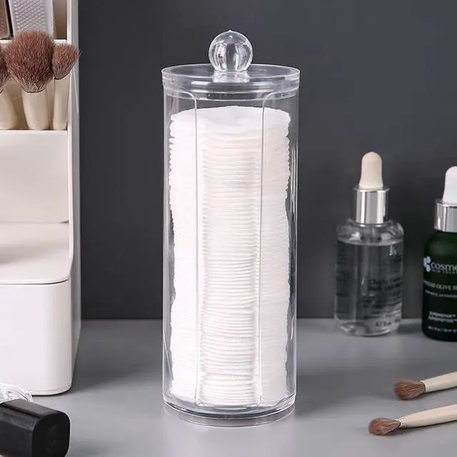 Alt view image 3 of 4 - 2Pcs Clear Acrylic Scrunchie Holder Stand, Hair Ties Holder Organizer with Lid, Cosmetic Cotton Scrunchy Display Organizer for Women Teen Girls