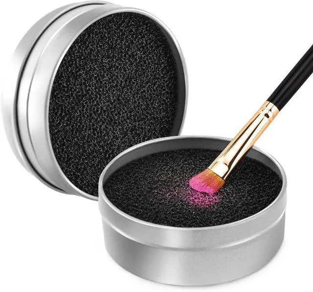 Main image of Luxspire Dry Makeup Brush Cleaner Sponge, Silver