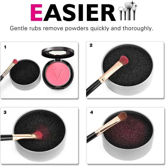 Alt view image 3 of 7 - Luxspire Dry Makeup Brush Cleaner Sponge, Silver