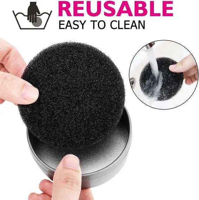 Alt view image 4 of 7 - Luxspire Dry Makeup Brush Cleaner Sponge, Silver