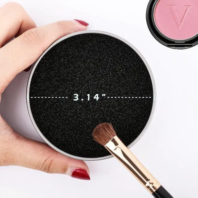 Alt view image 7 of 7 - Luxspire Dry Makeup Brush Cleaner Sponge, Silver