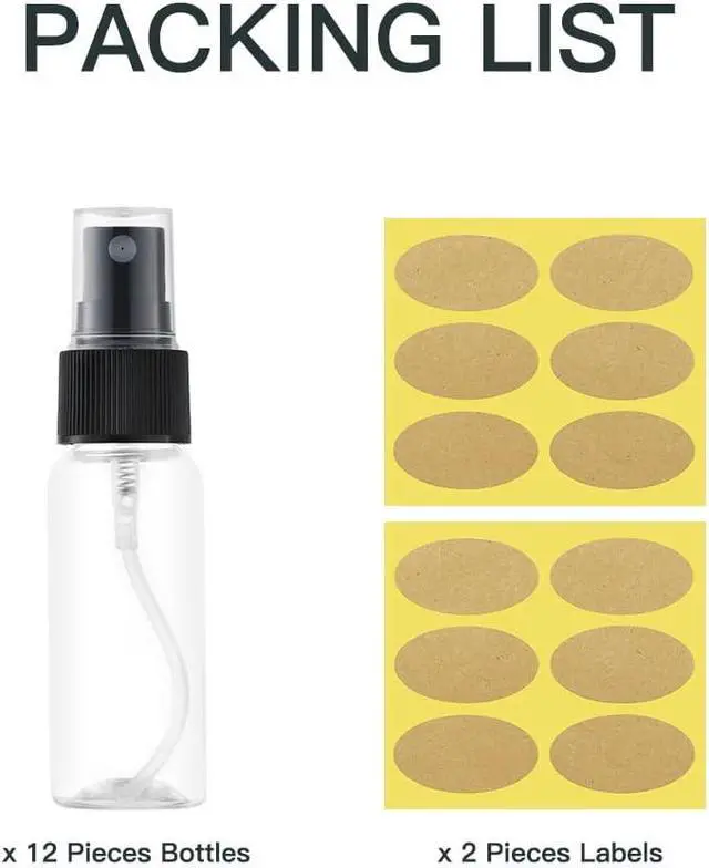 Alt view image 7 of 7 - LISAPACK 1oz Small Spray Bottle (12 Pack), Mini Travel Size Plastic Sprayer