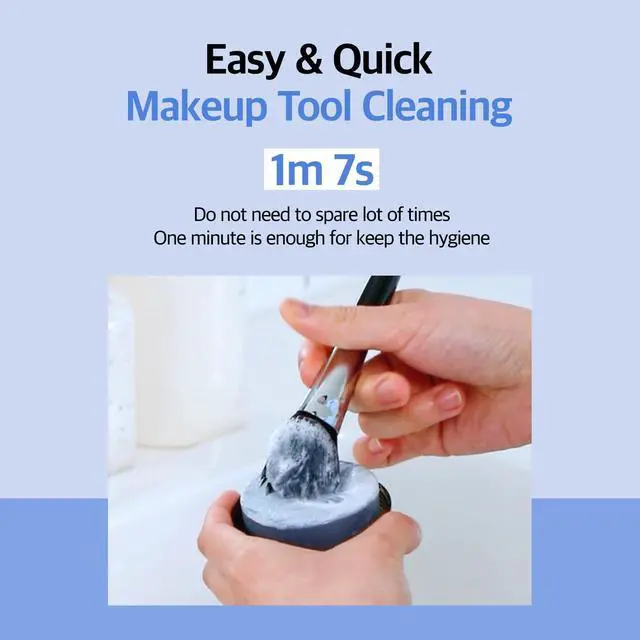 Alt view image 9 of 12 - STUDIO17 Solid Makeup Brush Cleaner 300+ Usage | Convenient Makeup Cleaner for Both Brushes & Puffs | Cosmetic Brush Cleaner Charcoal Included | Compact Size