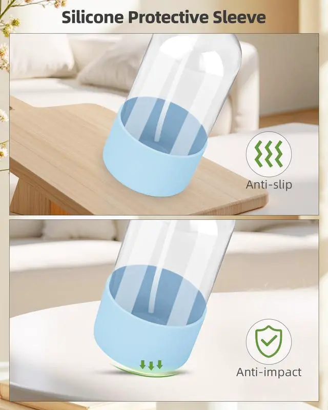 Alt view image 4 of 7 - Glass Spray Bottles 8 oz, 2 Pack Spray Bottle for Hair with Silicone Sleeve