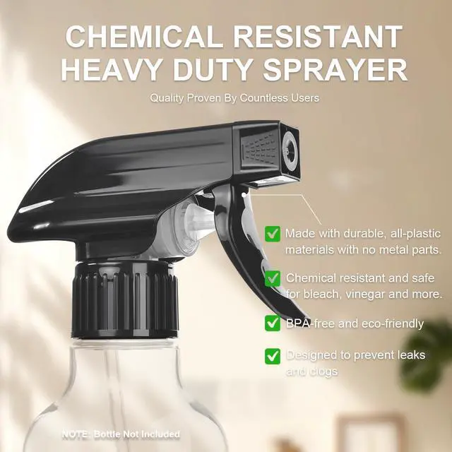 Alt view image 2 of 7 - 6 Pack Spray Bottle Nozzle Replacement, Universal Spray Tops, Mist & Stream