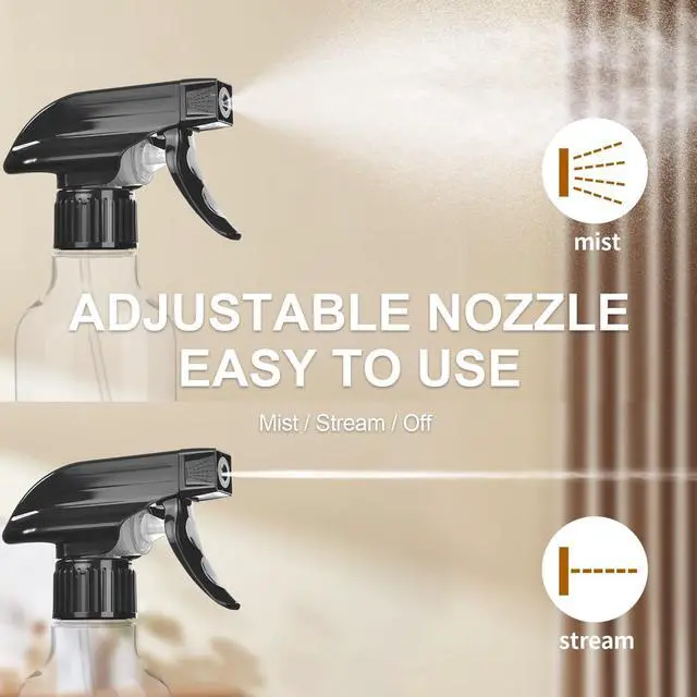 Alt view image 3 of 7 - 6 Pack Spray Bottle Nozzle Replacement, Universal Spray Tops, Mist & Stream