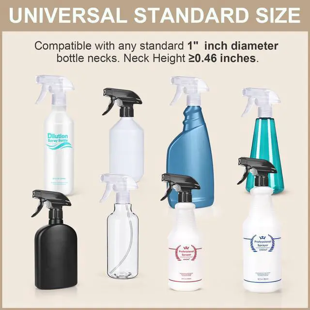 Alt view image 7 of 7 - 6 Pack Spray Bottle Nozzle Replacement, Universal Spray Tops, Mist & Stream