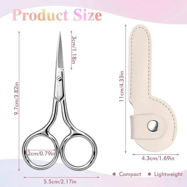 Alt view image 2 of 7 - 3.8 Inch Silver Eyebrow Scissors for Women Personal Care