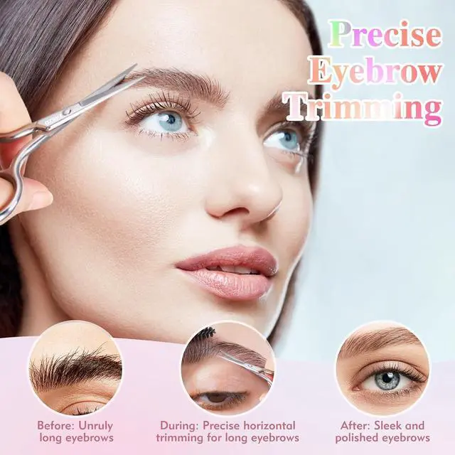 Alt view image 3 of 7 - 3.8 Inch Silver Eyebrow Scissors for Women Personal Care