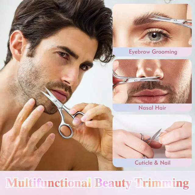 Alt view image 4 of 7 - 3.8 Inch Silver Eyebrow Scissors for Women Personal Care