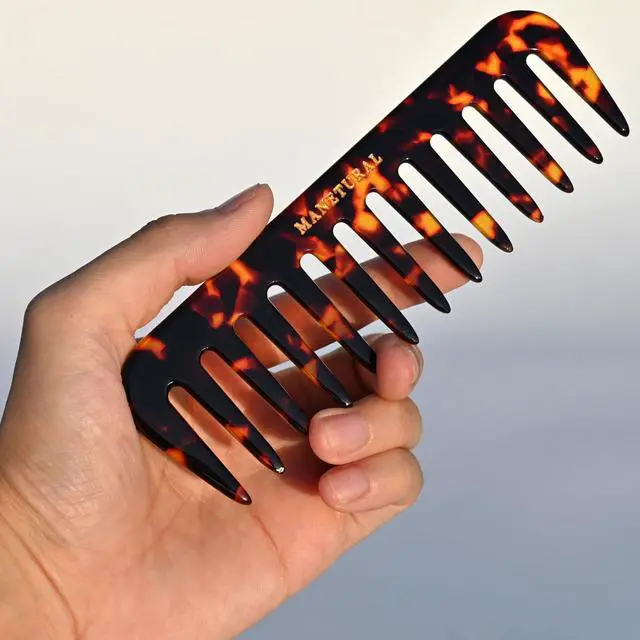 Alt view image 2 of 5 - S1 Elegant Wide-Tooth Comb Lightweight, Travel-Friendly, and Stylish Design for Tangle-Free Hair (Tortoise)