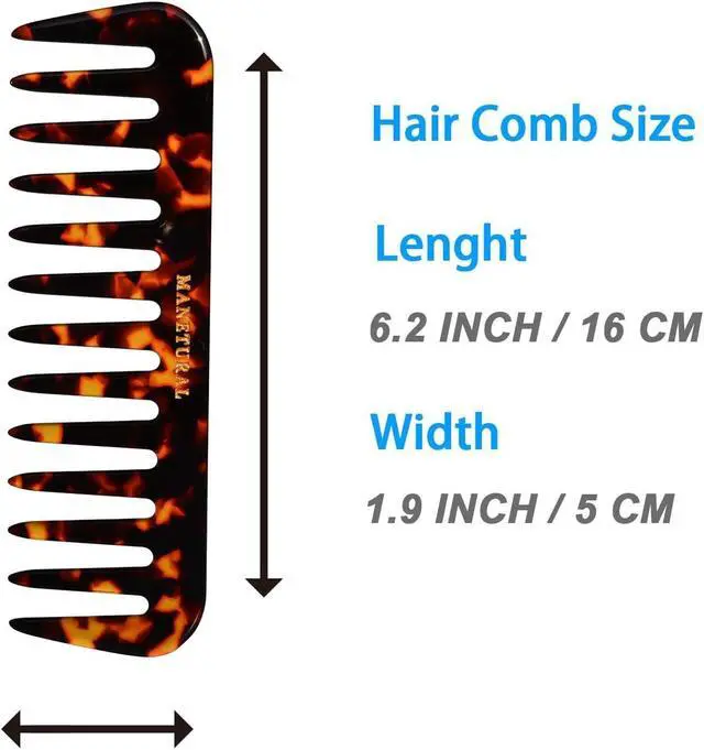 Alt view image 4 of 5 - S1 Elegant Wide-Tooth Comb Lightweight, Travel-Friendly, and Stylish Design for Tangle-Free Hair (Tortoise)