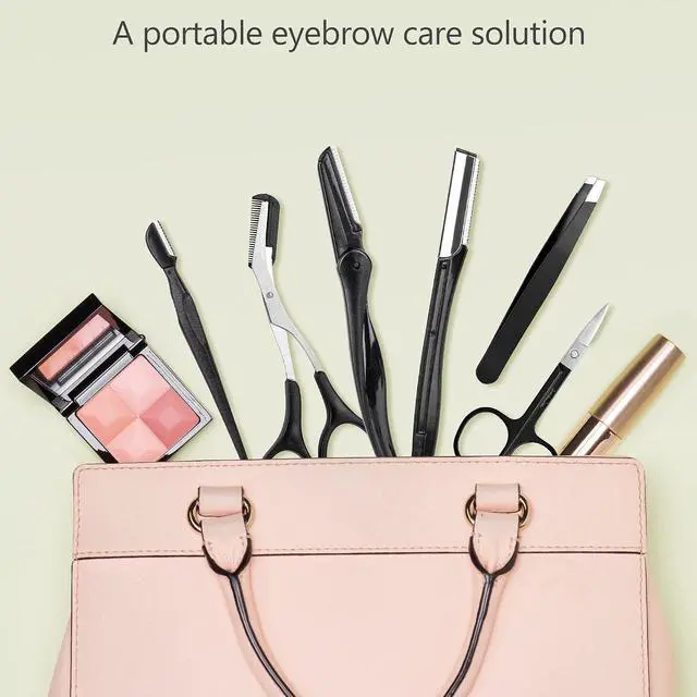 Alt view image 6 of 7 - NAZQAT Eyebrow Grooming Kit for Women & Men for Eyebrow Trimming, Shaping, and Exfoliating - Includes Eyebrow Tweezers, Eyebrow Razor Tools, Eyebrow Scissors (Pack of 6)