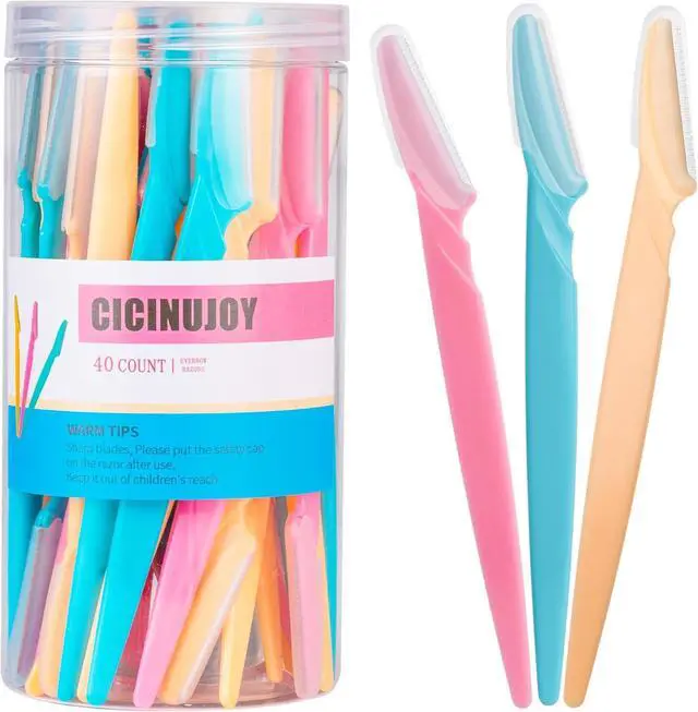Main image of 40pcs Dermaplane Razor for Women Face, Stainless Steel Eyebrow Razor