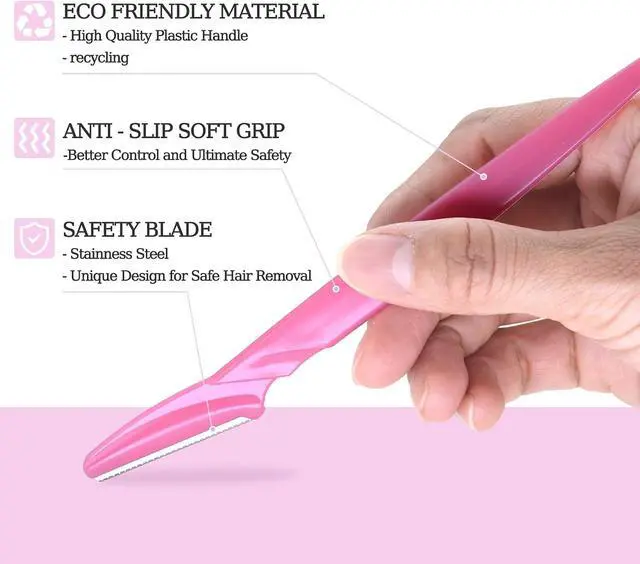 Alt view image 2 of 7 - 40pcs Dermaplane Razor for Women Face, Stainless Steel Eyebrow Razor