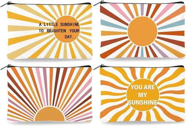 Main image of 4Pcs Sunshine Canvas Makeup Bags Cosmetic Pouches for Women