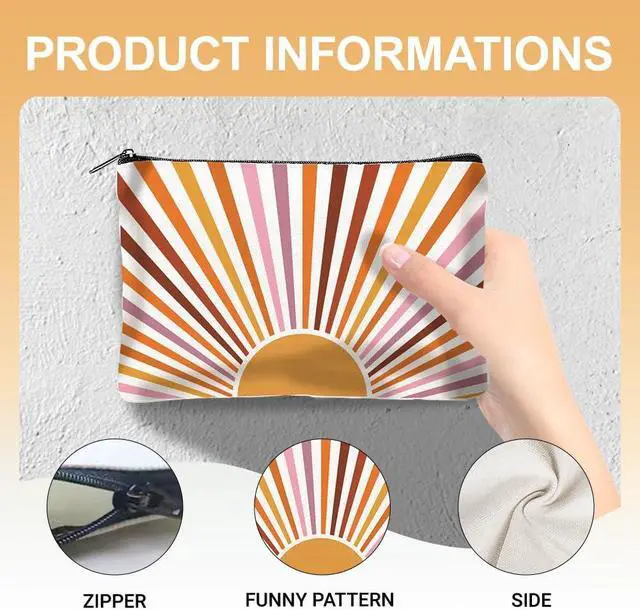 Alt view image 3 of 7 - 4Pcs Sunshine Canvas Makeup Bags Cosmetic Pouches for Women