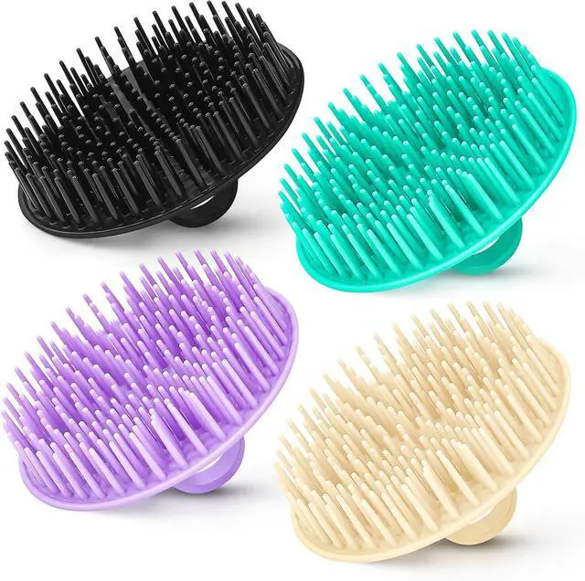 Main image of 4PCS Hair Scalp Scrubber Massager Brush Head Exfoliator Shower Shampoo Comb