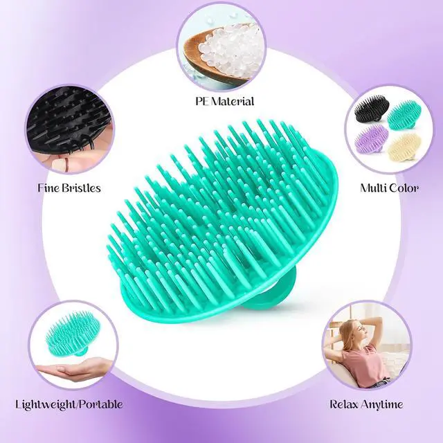 Alt view image 3 of 6 - 4PCS Hair Scalp Scrubber Massager Brush Head Exfoliator Shower Shampoo Comb