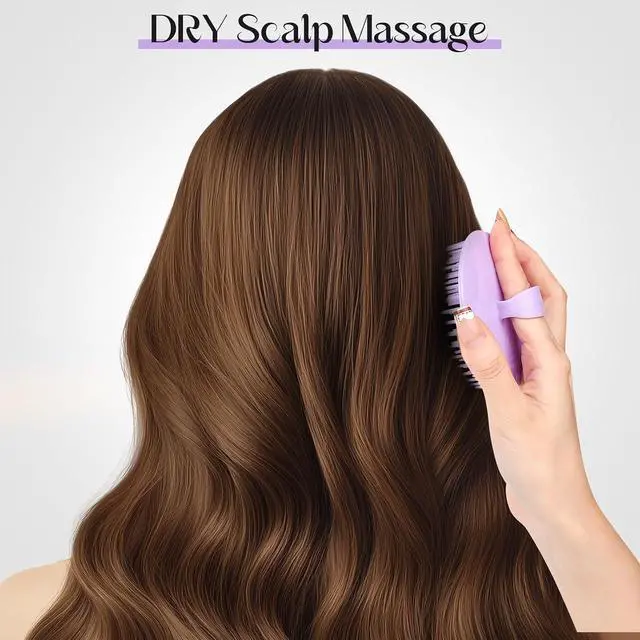 Alt view image 6 of 6 - 4PCS Hair Scalp Scrubber Massager Brush Head Exfoliator Shower Shampoo Comb