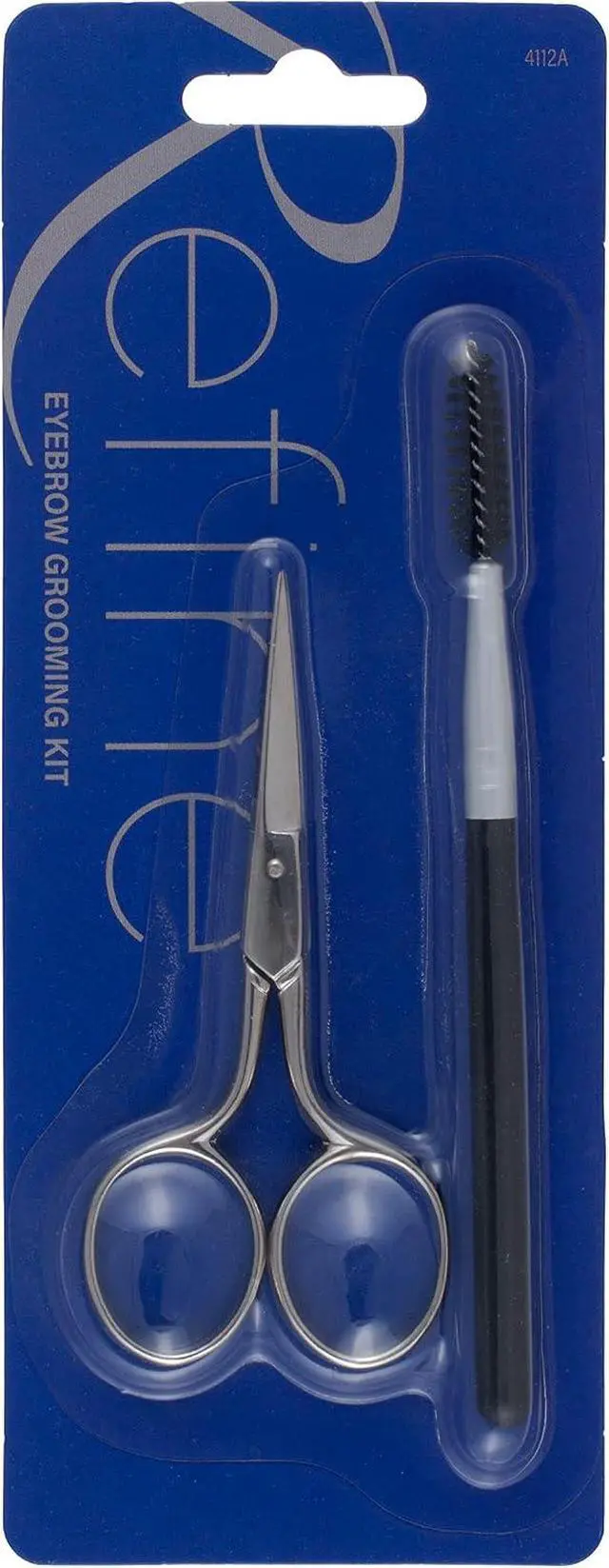 Alt view image 2 of 7 - Italy Eyebrow Scissors with Wooden Handle Spoolie Grooming Kit