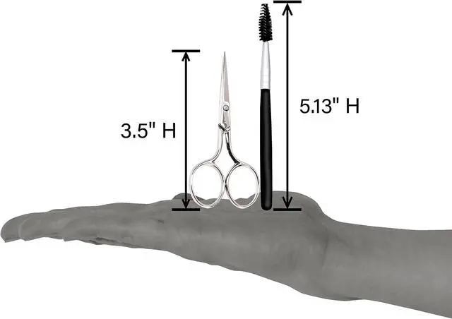Alt view image 4 of 7 - Italy Eyebrow Scissors with Wooden Handle Spoolie Grooming Kit