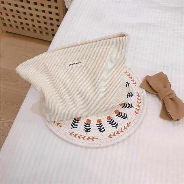 Alt view image 3 of 7 - Wudygirl Makeup Bag for Women Travel Cosmetic Bag 10.5"x7.5" Beige