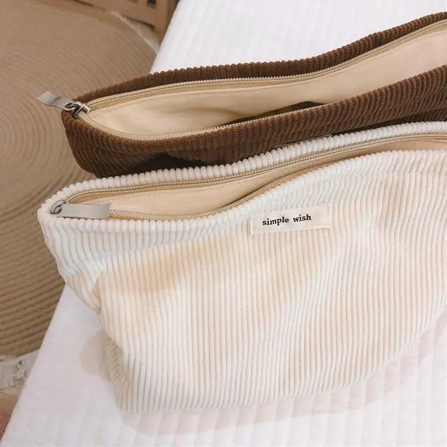 Alt view image 5 of 7 - Wudygirl Makeup Bag for Women Travel Cosmetic Bag 10.5"x7.5" Beige