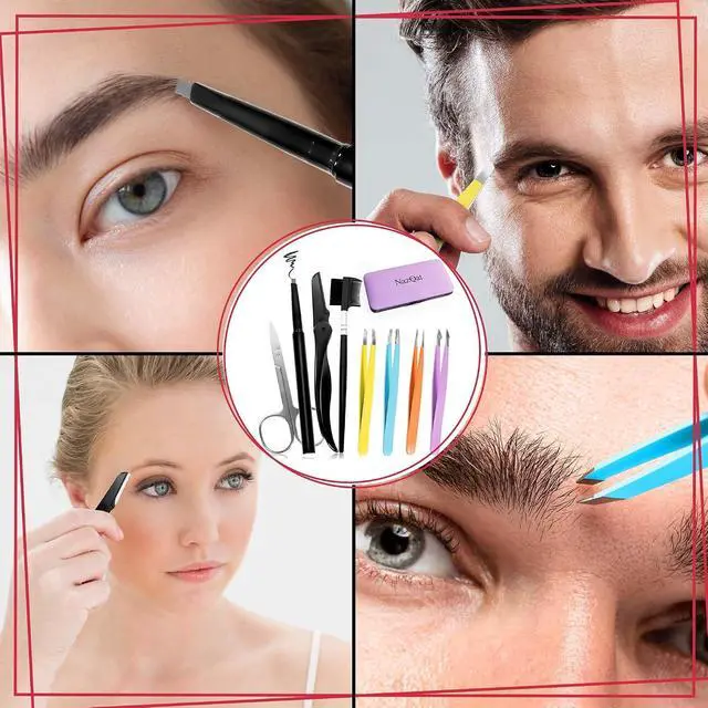 Alt view image 7 of 7 - Exquisite 8-in-1 Eyebrow Kit for Women & Men Luxury Eyebrow Grooming Kit with 4 Precision Tweezers For Eyebrows, Eyebrow Razor, Eyebrow Scissors, Eyebrow Brush/Comb & Pencil with Padded Case
