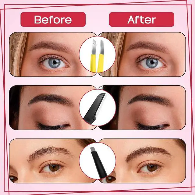 Alt view image 6 of 7 - Exquisite 8-in-1 Eyebrow Kit for Women & Men Luxury Eyebrow Grooming Kit with 4 Precision Tweezers For Eyebrows, Eyebrow Razor, Eyebrow Scissors, Eyebrow Brush/Comb & Pencil with Padded Case