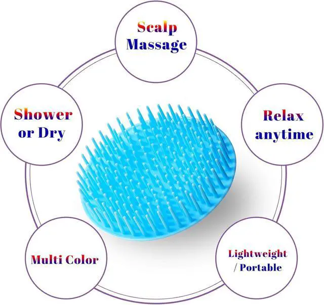 Alt view image 2 of 5 - 4PCS Hair Scalp Scrubber Massager Brush Head Exfoliator Shower Shampoo Comb