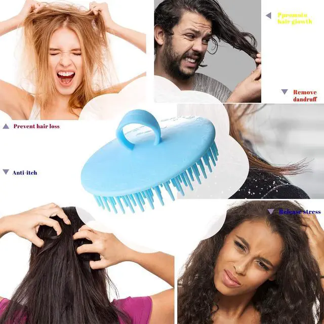 Alt view image 4 of 5 - 4PCS Hair Scalp Scrubber Massager Brush Head Exfoliator Shower Shampoo Comb