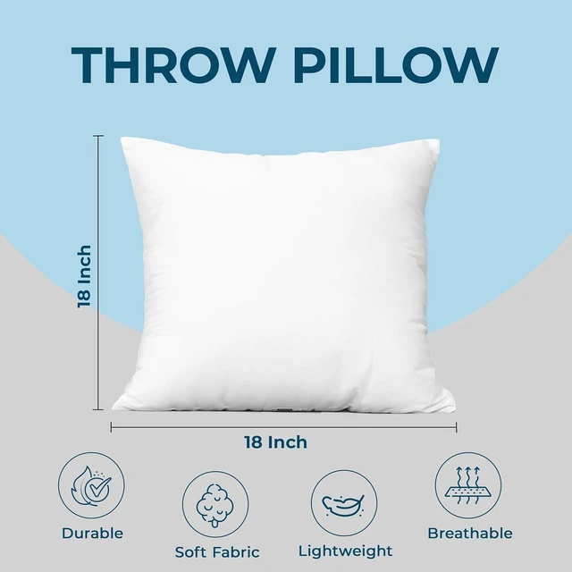 Alt view image 4 of 7 - Throw Pillows, 18x18 Pillow Inserts, Pack of 1, White