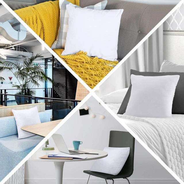 Alt view image 7 of 7 - Throw Pillows, 18x18 Pillow Inserts, Pack of 1, White