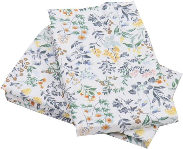 Alt view image 7 of 7 - White Botanical Cotton Pillowcase Set of 2, Soft Queen Size Pillow Cover with Envelop Closure, 20 x 30 inches