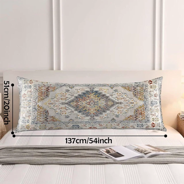 Alt view image 2 of 7 - Body Pillow Cover - Super Soft Microfiber Body Pillow Case,Hidden Zipper,Print Pattern,Comfortable Fabric,Lightweight and Breathable,The Size is 20 "X 54(01-Brown Bohemian)