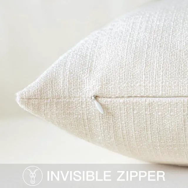 Alt view image 6 of 7 - Linen Throw Pillow Cover Set of 1 Decorative Lumbar Pillowcases Cushion Covers 12x20 Inch for Home Decor Sofa Bedroom Car 30 x 50CM Cream Beige