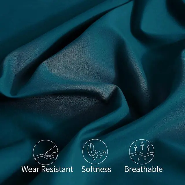 Alt view image 6 of 7 - 2 Pack Microfiber Pillowcases Standard Size Teal Bed Pillow Cases with Envelope Closure, 1800 Thread Count Soft & Shrinkage Resistant Pillow Covers, 20 x 26 Inches