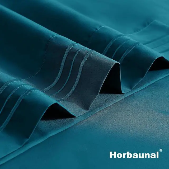 Alt view image 7 of 7 - 2 Pack Microfiber Pillowcases Standard Size Teal Bed Pillow Cases with Envelope Closure, 1800 Thread Count Soft & Shrinkage Resistant Pillow Covers, 20 x 26 Inches