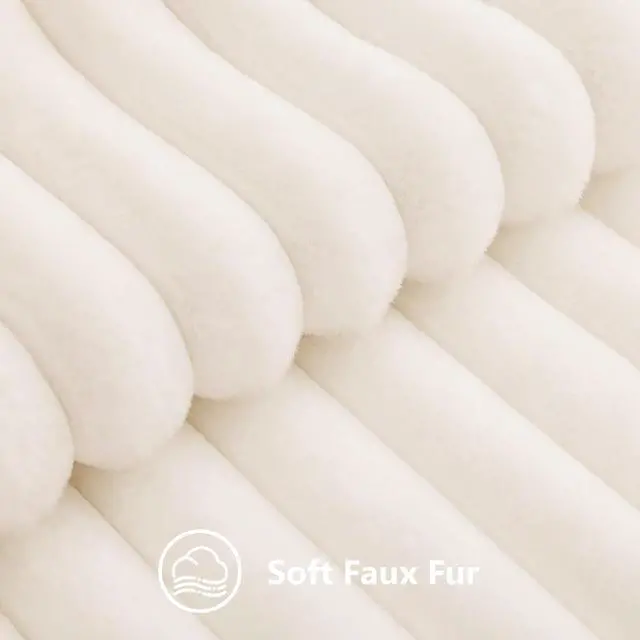 Alt view image 3 of 7 - Fall Faux Fur Throw Pillow Covers 18x18 Set of 2 Cream White