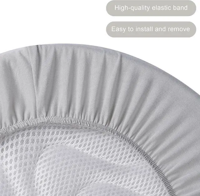 Alt view image 6 of 6 - Baby Bassinet Sheets for Girls Boys 2 Pack Baby Sheets for Square Rectangle Oval Bassinet Mattress 33X16 Inch, Rainforest Elephant & Grey
