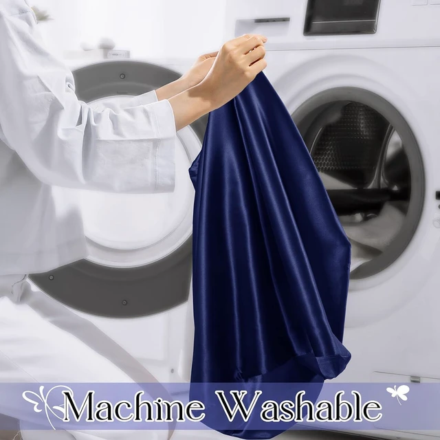 Alt view image 7 of 7 - Satin Wedge Pillow Cover, Wedge Pillowcase, Navy Blue, 25"x25"x8"