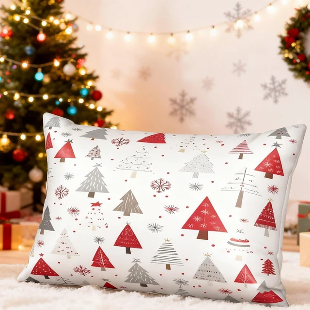 Alt view image 5 of 7 - Satin Pillowcase with Zipper Queen Size Winter Tree Pillow Cover 20"x30" White Tree Silk Pillow Case for Hair and Skin Cooling Pillowcase