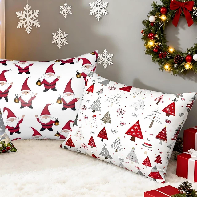 Alt view image 6 of 7 - Satin Pillowcase with Zipper Queen Size Winter Tree Pillow Cover 20"x30" White Tree Silk Pillow Case for Hair and Skin Cooling Pillowcase