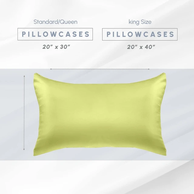 Alt view image 2 of 7 - 2-Pack Cooling Viscose Satin Pillowcase Set with Hidden Zipper Closure, Silky Smooth for Best Hair and Skin Care-Beautiful Gift Box-2-Piece Satin Pillowcase Set, King, Pistachio Green