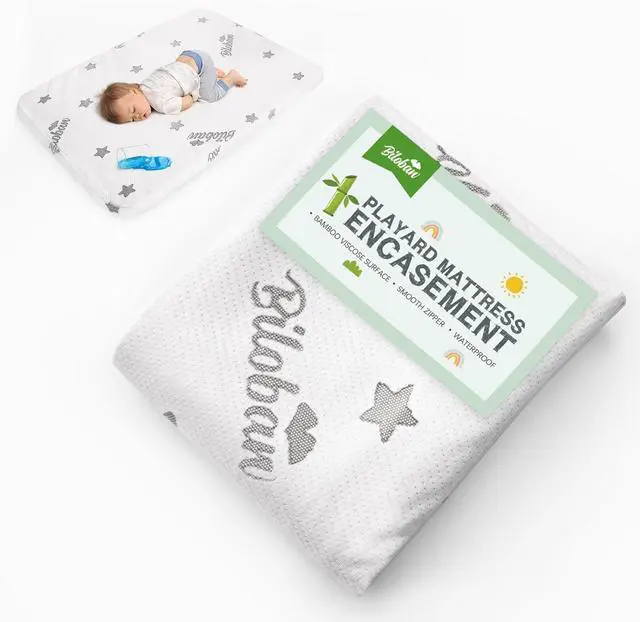 Main image of Pack and Play Mattress Protector Cover Zipper, Playard Mattress Encasement