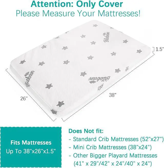 Alt view image 2 of 7 - Pack and Play Mattress Protector Cover Zipper, Playard Mattress Encasement